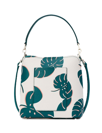 kate spade monstera bag Kate Spade New York Darcy Monstera Leave Printed Small Bucket Bag