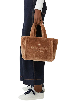 Kate Spade Ella Small Shearling Tote, Light Fawn - Handbags & Purses