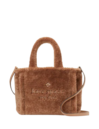 Kate Spade Ella Small Shearling Tote, Light Fawn - Handbags & Purses