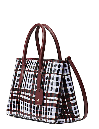 Kate Spade New York Eva City Plaid Small Top Zip Satchel