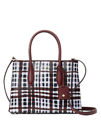 Kate Spade New York Eva City Plaid Small Top Zip Satchel