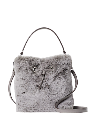 Kate Spade Eva Faux Fur Small Bucket, Grey Cat