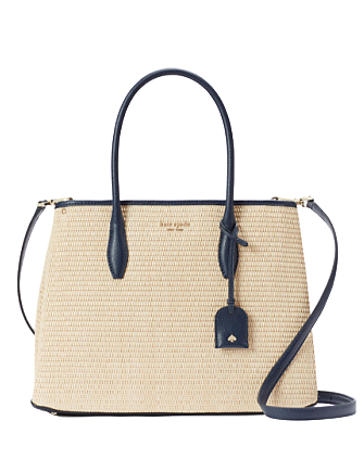 Kate Spade New York Eva Straw Medium Top Zip Satchel