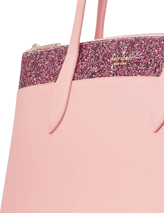 Kate Spade Greta Flash Glitter Large Top Zip Tote Pink