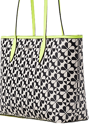 Kate Spade New York Hollie Spade Clover Geo Neon Trim Large Tote
