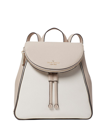 kate spade, Bags, Kate Spade Leila Colorblock Pebbled Leather Flap Shoulder  Bag Warm Beige Multi