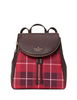 Kate Spade New York Leila Plaid Medium Flap Backpack