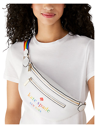 Kate Spade Leila Rainbow Belt Bag, White Dove