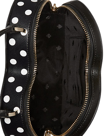 Kate Spade Love Shack Heart Crossbody Purse Black White Polka Dots Novelty