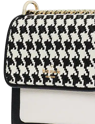 Kate Spade Woven Remi Flap Chain Crossbody & Large Bifold Wallet In  Houndstooth