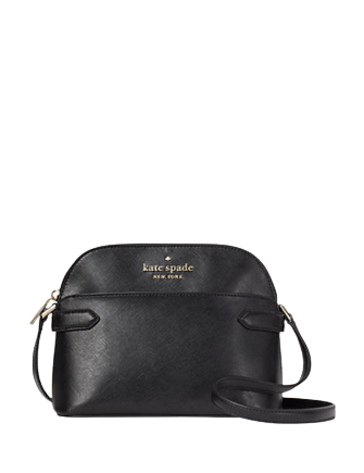 Kate Spade Staci Dome Saffiano Leather Crossbody Bag Purse Handbag (Black):  Handbags