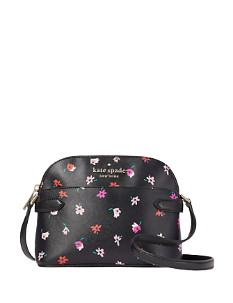Kate Spade Staci Dome Saffiano Leather Crossbody Bag Purse Handbag (Black):  Handbags