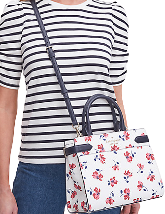 Medium Satchel Bag Flower Pattern Top Handle