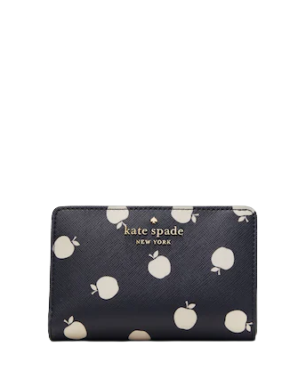 Kate Spade New York Staci Medium White Apple Compartment Bifold Wallet