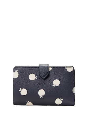 Kate Spade New York Staci Medium White Apple Compartment Bifold Wallet