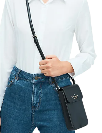 NEW Kate Spade Black Staci Saffiano Leather North South Crossbody Bag – Fin  and Mo