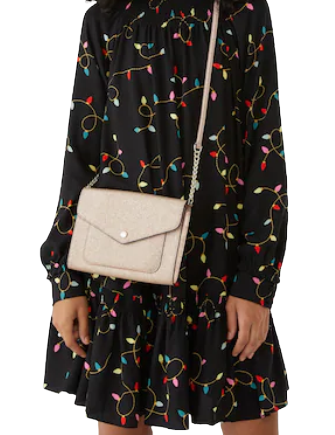 CLEARANCE] Kate Spade Tinsel Frosted Floral Flap Crossbody in Deep Berry  (K9341) - USA Loveshoppe