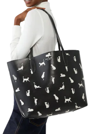 Kate spade black cat tote hotsell