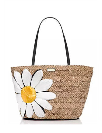 Kate Spade New York Down The Rabbit Hole Straw Daisy Tote