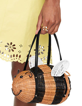Kate Spade New York Down the Rabbit Hole Wicker Bee Handbag