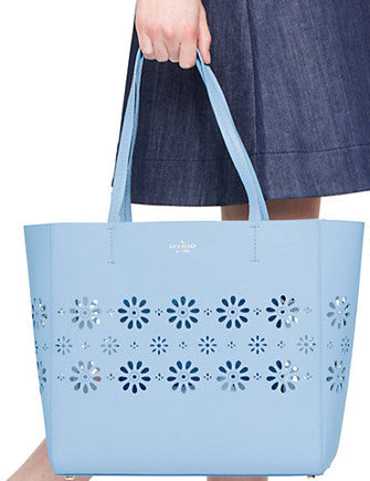 Kate Spade New York Faye Drive Hallie Floral Tote- Sky Blue