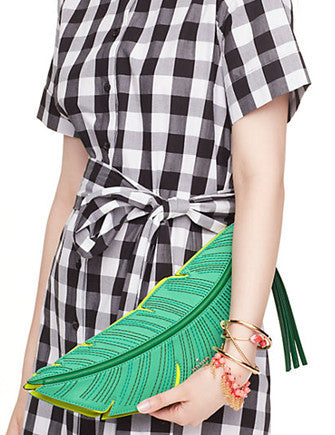 Kate Spade New York Flights of Fancy Banana Leaf Clutch
