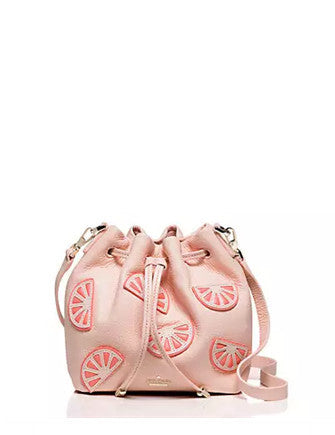 Kate Spade New York Flights of Fancy Grapefruit Mini Bucket Bag