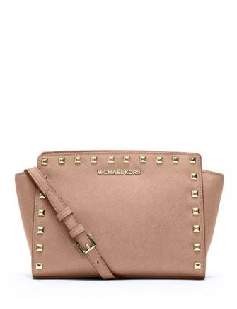 michael kors medium selma messenger studded metallic silver bag - Marwood  VeneerMarwood Veneer