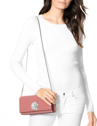 Michael michael kors bellamie polished leather clutch deals