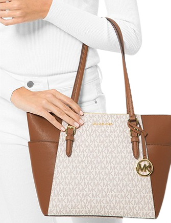 Michael Kors Charlotte Large Leather Top-Zip Tote