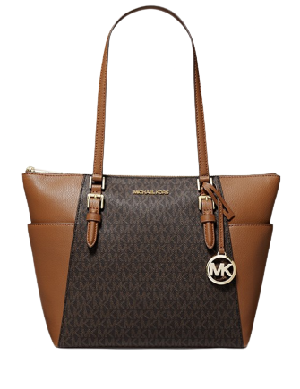 Michael Michael Kors Charlotte Large Logo and Leather Top Zip Tote Michael Michael Kors Charlotte Large Logo and Leather Top Zip Tote