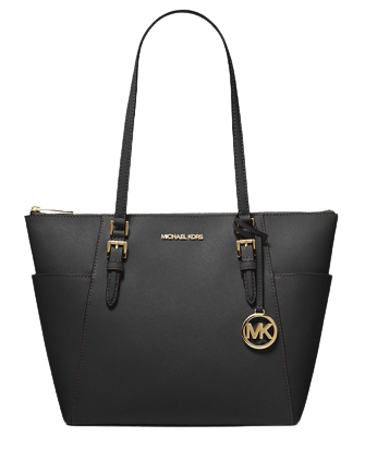 Michael Michael Kors Charlotte Large Saffiano Leather Top-Zip Tote Bag -  Black Totes, Handbags - WM573691