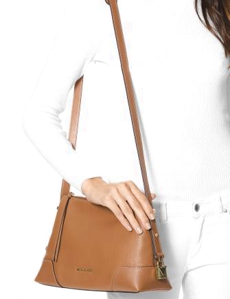 Michael michael kors crosby pebble leather messenger shoulder bag hotsell