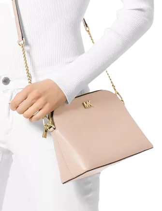 KATchyfied - MICHAEL KORS • Large Crossgrain Leather Dome Crossbody Bag •  Color: Optic White P6,400