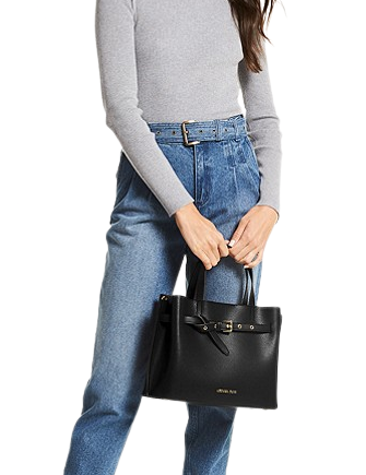Michael Kors Emilia Large Tote Shopper Shoulder Handbag Leather Bag Black  Gold