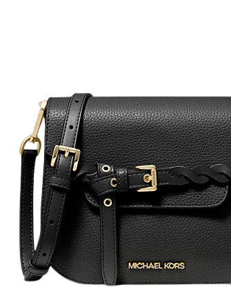 MICHAEL KORS Black Pebble Leather Mini Crossbody Bag