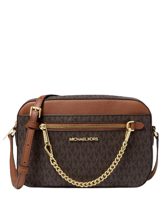 Michael Kors 35S1GTTC9B Jet Set Large Logo Crossbody Bag in Brown