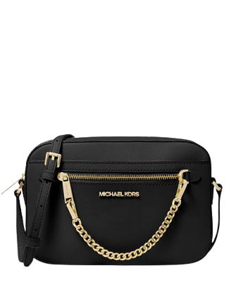 Jet set large saffiano leather crossbody bag deals black