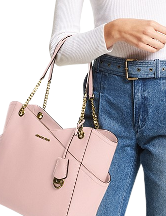 Michael Kors Bags | Michael Kors Large Chain Shoulder Bag Tote Pink | Color: Gold/Pink | Size: Large | Ibstyles's Closet