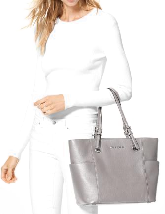 Michael kors jet set travel shop east west pebble leather tote