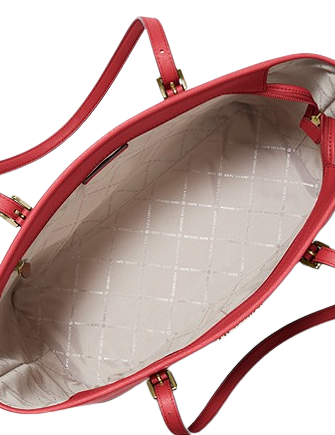 Michael Kors Women's Jet Set Large Saffiano Leather Crossbody Bag - Red - Shoulder Bags