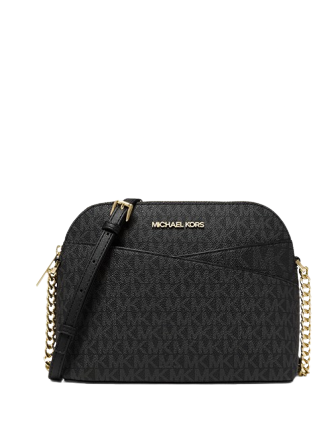MICHAEL KORS Jet Set Travel Medium Logo Crossbody Bag (Black): Handbags