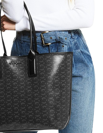 michael kors black monogram tote