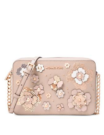 Michael Michael Kors Large Jet Set Floral Embellished Crossbody Brixton Baker