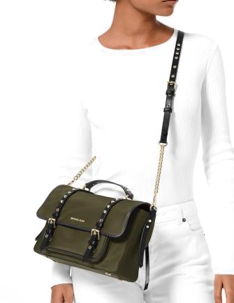 Michael Michael Kors Leila Flap Messenger Nylon Crossbody