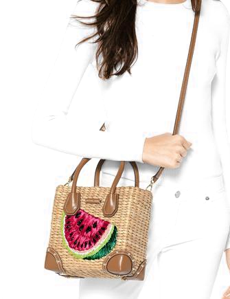 Michael Michael Kors Malibu Medium Straw Crossbody Brixton Baker