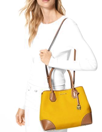 Michael Michael Kors Mercer Gallery Canvas Center Zip Tote Yellow