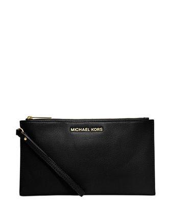 Michael Michael Kors Bedford Large Pebbled Leather Zip Top Clutch