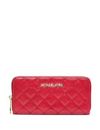 Michael Kors Susannah Quilted Continental Wallet Red