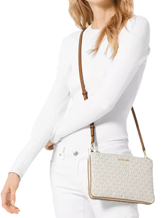 Michael michael kors pebble 2025 leather double pouch crossbody